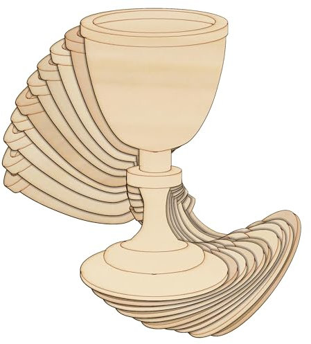 10 copas medievales de madera con forma de cáliz medieval de 3 mm (3 x 1,5 cm, sin agujero)