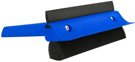 HiFEN 3-in-1 Ice Scraper for Car Windscreen – Non-Scratch Frost & Snow Remover with Squeegee & Sponge – Winter Car Window Cleaner & Demister Tool – Heavy Duty Cold Weather Accessory