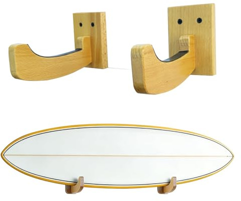 KOSLEOW Soporte de Pared Universal para Tabla de Surf, Snowboard y Skateboard - Colgador para Tablas Largas y Cortas, para Uso en Interiores y Exteriores