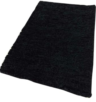 FURRYMAN Alfombra tejida a mano de auténtica piel de cordero – Un corredor natural de estilo escandinavo – Alta calidad hecha a mano para salón y dormitorio – Altura del pelo aprox. 3 cm (negro, 100 x
