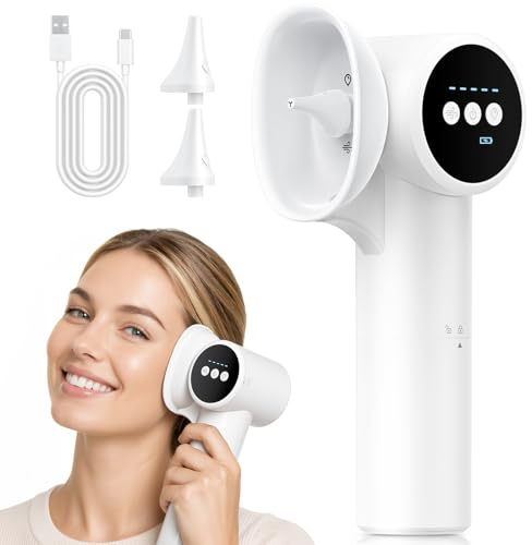 Upgraded Ear Wax Removal, Electric Ear Cleaner with Mild Drying, Safe & Gentle Automatic Ear Cleaner, Cleaning with Dual-Compartment Design, Electric Ear Wax Removal 5 Pressure Settings, IPX7, White