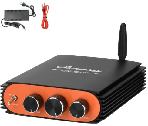 Fastsaw Mini Amplificador Audio Bluetooth 5.3, Amplificador HiFi Clase D Estéreo 300Wx2 2 Canales con TPA3255, Amplificador de Sonido Digital, Salida del Altavoz del Subwoofer, DC 24-36V, BT/USB/AUX
