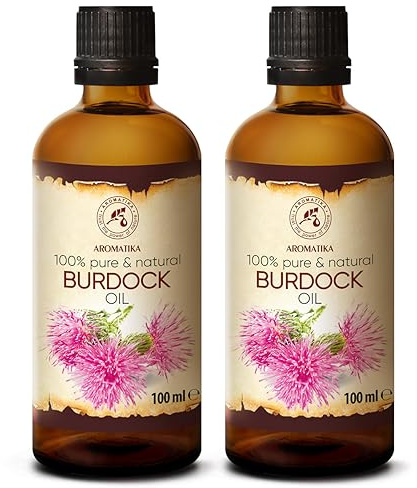 Aceite de Bardana 200ml - 2x100ml - Arctium Lappa Root Extract - 100% Puro y Natural - Mejor Aceite para el Cabello - Grandes Beneficios para la Piel - Cabello - Cuidado Corporal