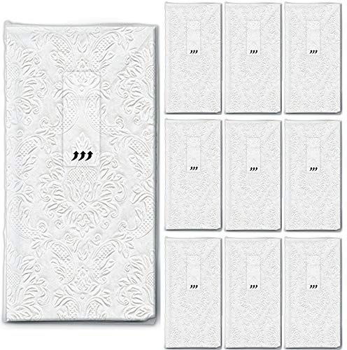 Serviettenshop - 100 fazzoletti da matrimonio (10 x 10) in tinta unita madreperla con ornamenti in rilievo, per asciugare le lacrime di gioia