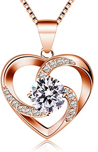 B.Catcher Halskette Damen, Silber 925 Herzkette, Herz änhänger Silber Kette Damen, Muttertag Geburtstag Valentinstag Weihnachten Schmuck Geschenke Frauen Ehefrau, Mutter, Freundin, Tochter, 45 cm (02)