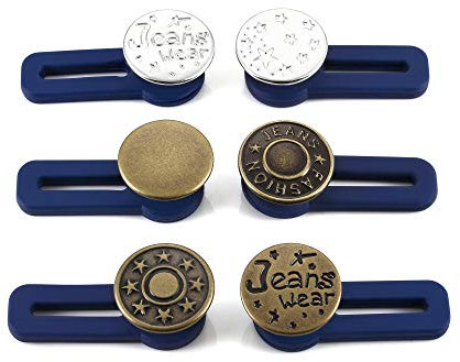 Faletony 6 Stück Hosenbunderweiterung Wunderknöpfe Hosen Einstellbare Knöpfe Verstellbare Knöpfe Verlängerungen Erweiterung Hosenweiterung für Jeans, Hosen, Röcke, Hosenerweiterung Schwangerschaft