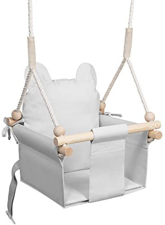 MAMOI® Babyschaukel Indoor, Holz Baby Schaukel für Türrahmen, Kinderschaukel aus Holz, Kleinkinderschaukel ab 1 Jahr, Schaukeln für Kinderzimmer