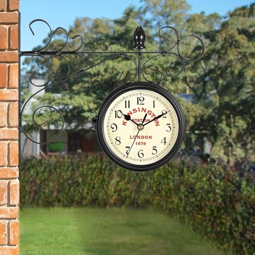 Laiashley Wall Clock - Paddington Station Design, Screw Mounting Kit, Waterproof for Indoor and Outdoor Garden (12.5cm)