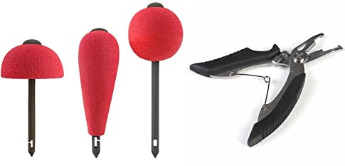 blntackle76 Set Pop Up Kit rot von Jenzi 3-6 STK Auftriebskörper Dead Bait Hecht Köderfisch +Angelschere o. gratis Petri Aufkleber (3 Auftriebskörper + Angelschere)