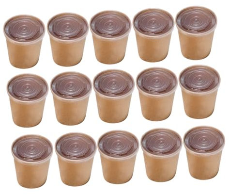 GLEAVI 50 Stück 12 Dicker Ölbeständiger Pappbecher Behälter Für Lebensmittel Suppentassen Mit Deckel Suppentassen Aus Papier Isolierte Suppe Kraft Lunchbox-behälter Suppeneimer Runden