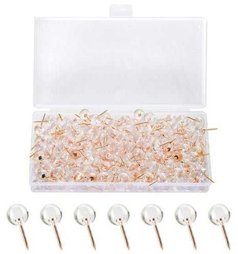 100 Stück Reißzwecken & Pinnnadeln, Transparente Heftzwecken, Reißnägel Reiszwecknadeln, Pinnwandnadeln, Reißzwecken Weiß, Extrem Stabil und Wiederverwendbar,Ideal für Büro und Heimgebrauch