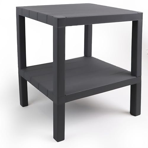 DIVCHI 2 Tier Side End Table Nightstand Coffee Tables Storage Bedside Office Living Room Bedroom Small Narrow Space Sofa Table (Grey)