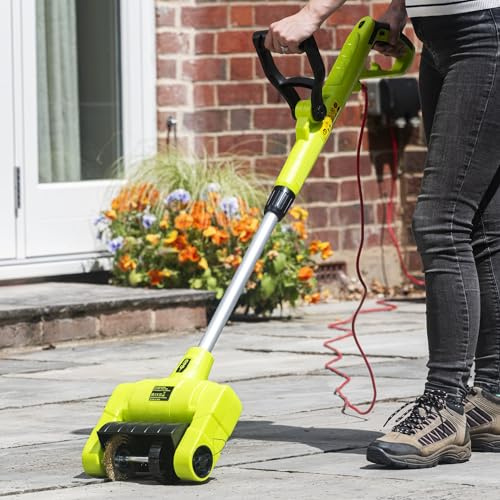Garden Gear Electric Multi Cleaning Brush 3 Brushes 500W Cleaning Power Patios Decks Nylon, Metal, & Weed Sweeper Brushes Moss, Weeds, and Dirt Removal - 10m Power Cable