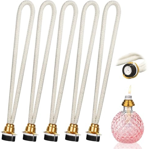 5 Piezas Mecha para Lámpara de Fragancia Catalítica, Mecha para Lámpara de Aceite con Quemador Catalítico, Mecha de Repuesto para Mejorar el Aire Ambiente y la Difusor Aromaterapia, 18 mm