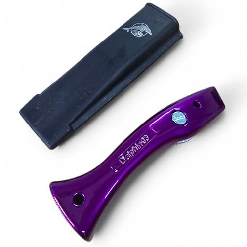 Dolphin Carpet Cutting Handle, Carpet Fitter Work Trimming Knife with Holster, Candy Violet - No Blades, PTL®