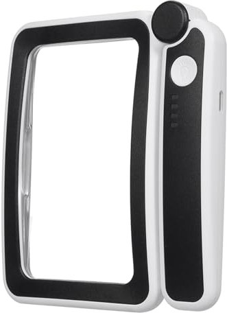 Sonew Lente di ingrandimento da lettura con luce per anziani grande, 4 x lente di ingrandimento pieghevole con 3 luminosità regolabile, lente d'ingrandimento a LED per leggere (bianco e nero)