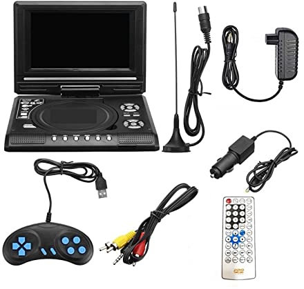 HEALBYBLE Lecteur DVD système multimédia Automobile Lecteur d'écran 7.8 Pouces Portable Haute définition VCD Mp3 DVD USB avec TV/FM/USB,Compatibilité Multiformat