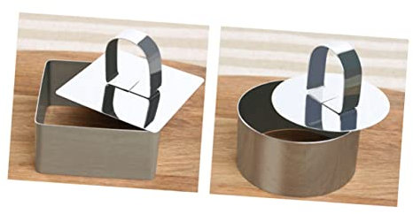 MAGICLULU 2piezas Anillo Para Tartas Inoxidable Molde Para Mousse Cortadores De Pastel Con Empujador Para Decoración y Hornear