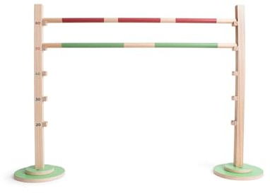 BS Toys Horsspring – hoppbar av FSC-trä – hobbyhäst hinder för barn – höjdjusterbart hinder för hoppning – utomhusleksak från 6 år