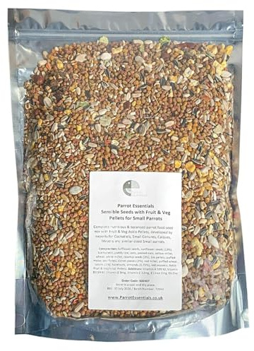 Sensible Seeds Nourriture pour perroquet avec granulés de fruits et légumes pour petits perroquets par Parrot Essentials – 2 kg