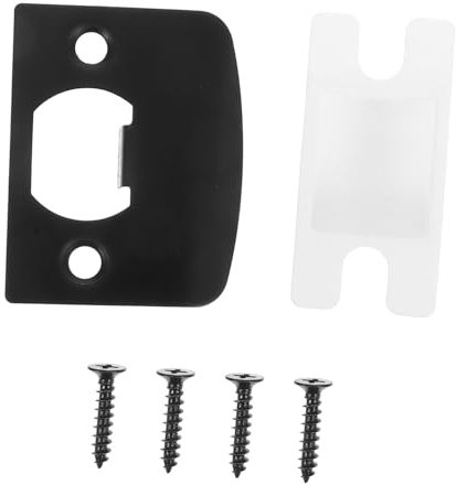 Mipcase 1 Ensemble Guide De Serrure De Porte Plaque De Renfort Pour Pêne Dormant Plaques De Porte Pour Portes Intérieures Plaque De Réparation De Fixation De Verrouillage Métal Black