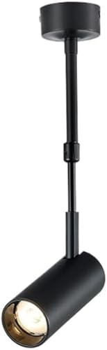 Modern Surface-Mounted Single-Head Ceiling Spotlight Adjustable Angle with Telescopic Long Pole Downlight Pendant Light for Home Commercial Exhibition(Dark,50-100cm)