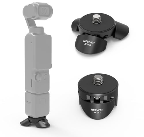 NEEWER Mini Trépied Compatible avec DJI Osmo Pocket 4 & 3, Petit Support de Bureau pour Stabilisateur avec Vis 1/4 Compatible avec Insta 360 X5 X4 X3, Commutateur de Mode Vertical/Portable, AC051