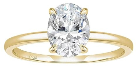 KnSam förlovningsringar dam 925 sterlingsilver, solitärring damring med zirkon, vigselringar för kvinnor förlovningsring