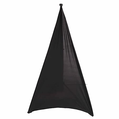 Cubierta de trípode para altavoz, cubierta elástica ajustable de poliéster para soporte de altavoz con hebilla antideslizante, accesorios negros para escenario para bodas,