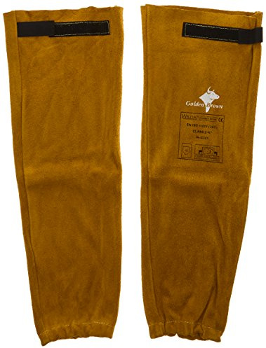 Weldas 44-2321 Manchettes de soudage en Cuir croûte bovin, Beige