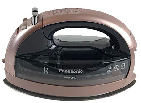 Panasonic Rose Gold 360 Freestyle Cordless Iron NI-WL607 - Portable Steamer for Clothes with Ceramic Charging Base, Vertical Steam Irons, Compact Heavy Duty Press Ironing Machine, 1500 Watts