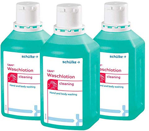 3x 500 ml Schülke S&M® Waschlotion Reinigungslotion Flüssigseife Lotion Hand Haut, seifenfrei