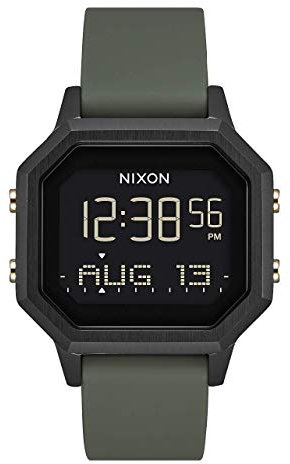 Nixon Damen Digital Chinesische Automatik Uhr mit Silicone Armband A1211-178-00, Olivgrün