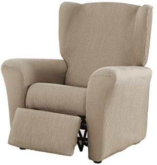 Estoralis Berta | Funda Sillon de Diseño Moderno | Tejido Elastico Lino | para Sillon Relax (de 70 a 90 cm.) | Maxima Adaptabilidad a Todo Tipo de sillones