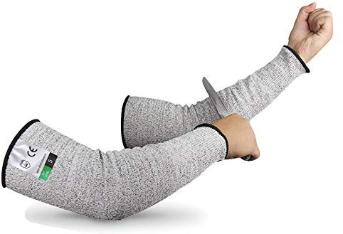 Maniche Resistenti al Taglio Manicotti Protettivi per il Lavoro con le Braccia, Certificato EN388 e Classificato di Livello 5 (il più alto) Manicotti Braccia per Lavori in Cucina da Giardino (M)