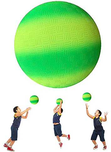 ARVOV PVC Bouncy Kickball, Regenbogen Ball, Kinder Spielball, Wasserball Fußball, Strandball für Indoor Outdoor 8,5-Zoll (Grün und Gelb)