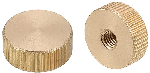 uxcell Knurled Thumb Nuts, 4pcs M5 x D16mm x H6mm Brass Knurled Nut Flat Head Blind Hole Lock Adjusting Nuts for 3D Printer Parts