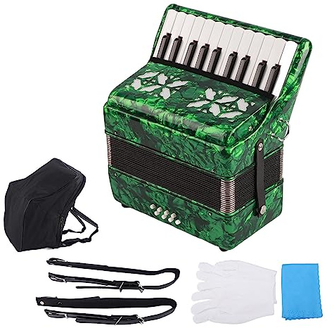 Akkordeon, 22 Tasten, 8 Bässe, Akkordeon-Instrument, Performance-Akkordeon-Musikinstrument, Exquisites Akkordeon-Instrument Mit Verstellbarem Riemen Für Anfänger, Studenten Und Erwachsene(B), Akk