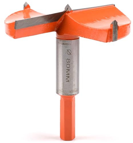 Broca Forstner de 80 mm con guía, broca para madera y madera dura