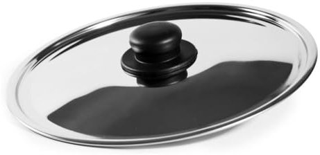 zanetti, Tapa de acero inoxidable, diámetro 36 cm, mango de plástico, apto para ollas y sartenes, lavable en lavavajillas