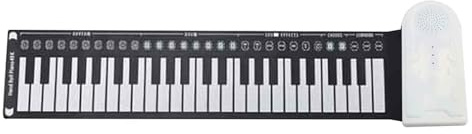 Tastiera Roll Up Piano - Tastiera elettronica musicale educativa | 49 tasti Pianoforte pieghevole a mano Roll Up, tastiera digitale elettrica portatile, tastiera da viaggio per principianti