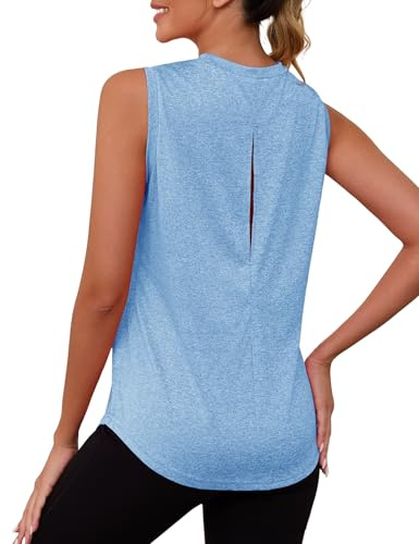 Gyabnw Yoga Damen Sport Tank Top Racerback Ärmelloses Yoga Oberteile Sommer Fitness Tops Gym Leichte Sporttop