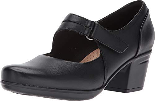 Clarks kvinnors Emslie Lulin pump, Svart läder, 40 EU