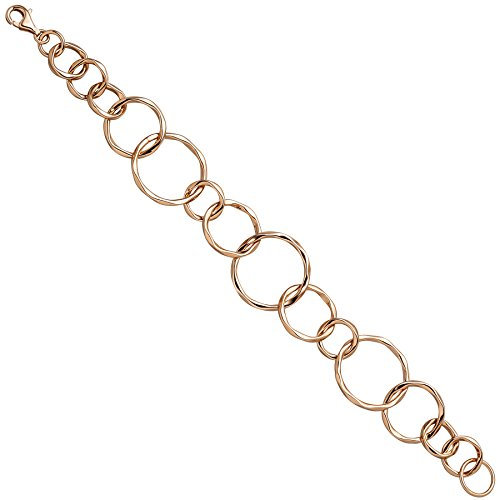 Jobo Damen-Armband aus 925 Sterling Silber rosegold vergoldet 19 cm