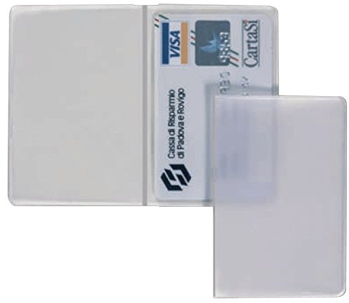 instantstore N° 10 pezzi porta patente - carte di credito - bancomat ecc doppi trasparente in pvc 8,5 x 5,5 cm custodie protettive formato universale
