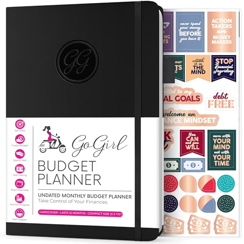 GoGirl Budget Planner – Paycheck & Bill Organizer Book 5.3x7.7 Black