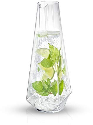 Infiniti Collection Water Pitcher – 43Oz Deluxe Glass Pitcher – Premium Quality Crystal Lemonade Pitcher – Elegant Classic Design – Perfect Sangria Pitcher, Serving Iced Tea, Fruit Infusion, Juice