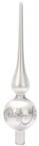 com-four® Weihnachtsbaumspitze matt - Christbaumspitze aus echtem Glas für Weihnachten - Tannenbaumspitze für den Christbaum, 28 cm