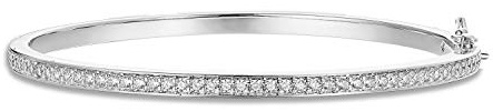 PAVOI 14K Gold Plated Cubic Zirconia Bangle Classic Tennis Bracelet | White Gold Bracelets for Women | 7.5 Inches