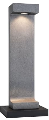 Paulmann 94502 Luminaria exterior LED, baliza Concrea IP44 incl. 1x6,8 W, baliza, arenisca negra, iluminación para jardín, hormigón, 3000 K